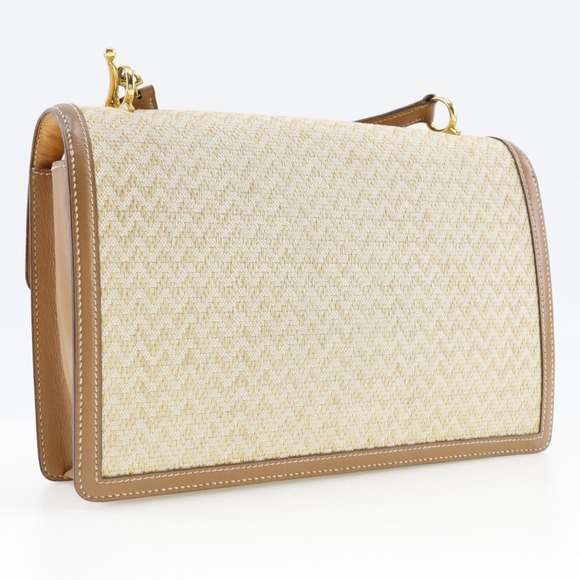 Hermes Vintage Shoulder Bag Canvas 1980 〇J Flap Ladies - Picture 3 of 9